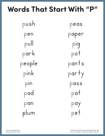 P Words List: Browse the Thesaurus .